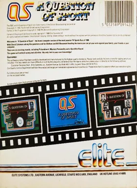 Question of Sport, A box cover back